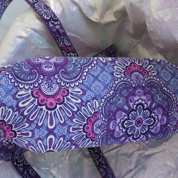 Vera Bradley Purple Floral Quilted Tote Bag - Picture 4 of 6
